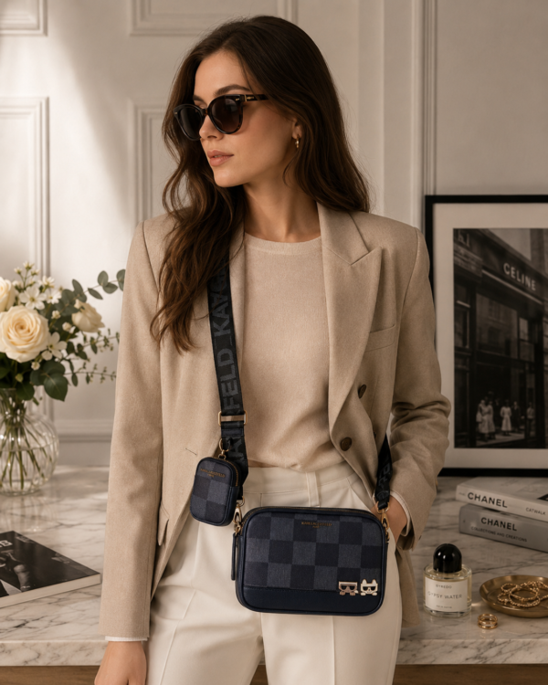 Karl Lagerfeld Icon Check Crossbody Bag