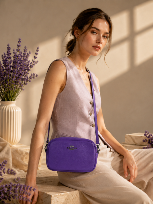 Coach Purple Camera Crossbody Bag