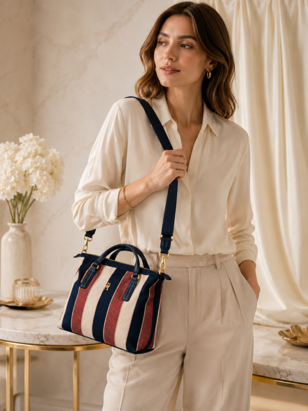 Tommy Hilfiger Striped Casual Shoulder Bag