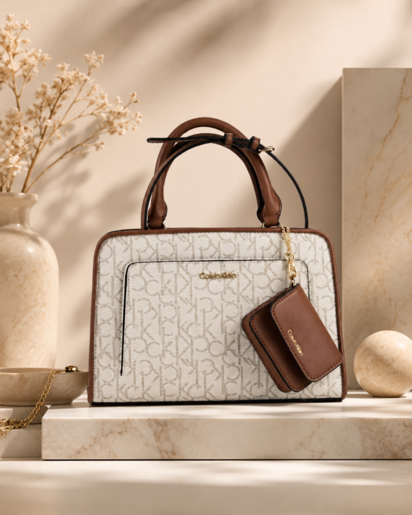 The Bag Boutique Image May 9, 2026 at 02_41_56 PM Calvin Klein Beige Monogram Satchel Bag