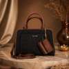 Calvin Klein Black Monogram Satchel Bag