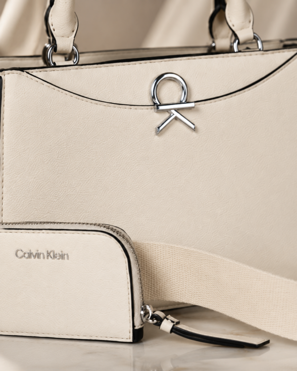 Calvin Klein Ivory Top Handle Shoulder Bag
