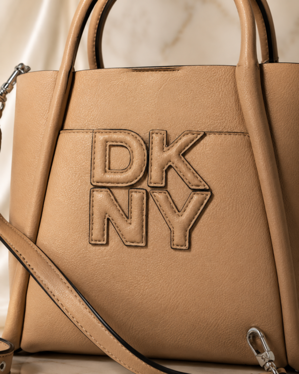 DKNY Taupe Logo Mini Tote Bag