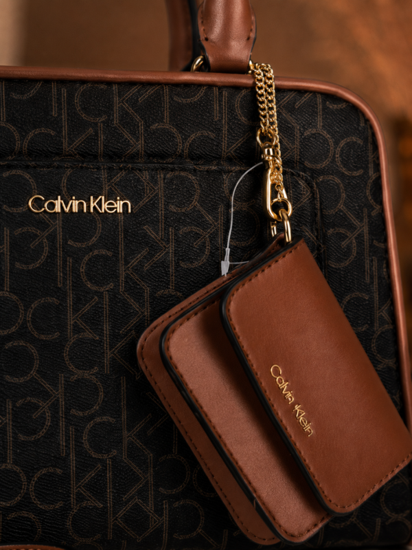 Calvin Klein Black Monogram Satchel Bag