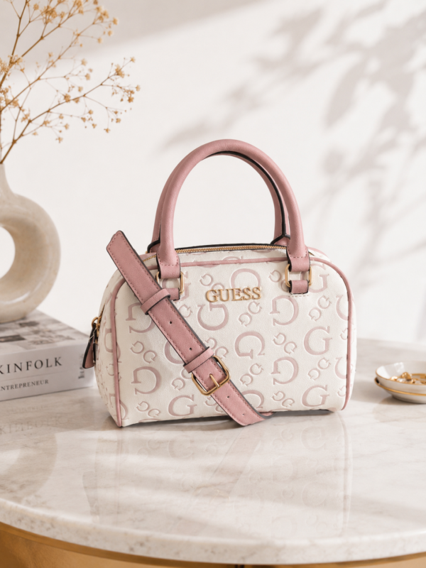 TBB Image Jul 19, 2026 at 05_43_25 PM Guess Pink Monogram Mini Bowler Bag