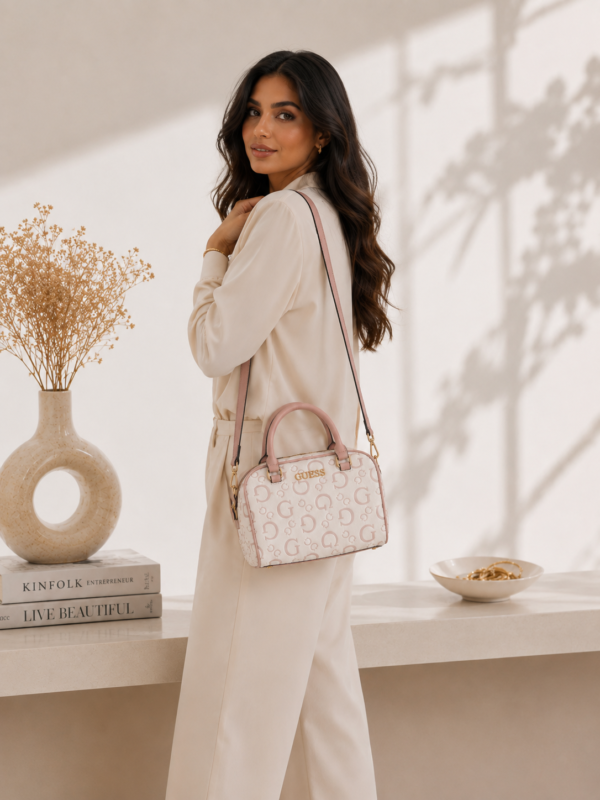 TBB Image Jul 19, 2026 at 06_04_09 PM Guess Pink Monogram Mini Bowler Bag