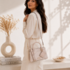 Guess Blush Monogram Satchel with Card Holder