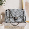 Tweed-Print Chain Shoulder Bag