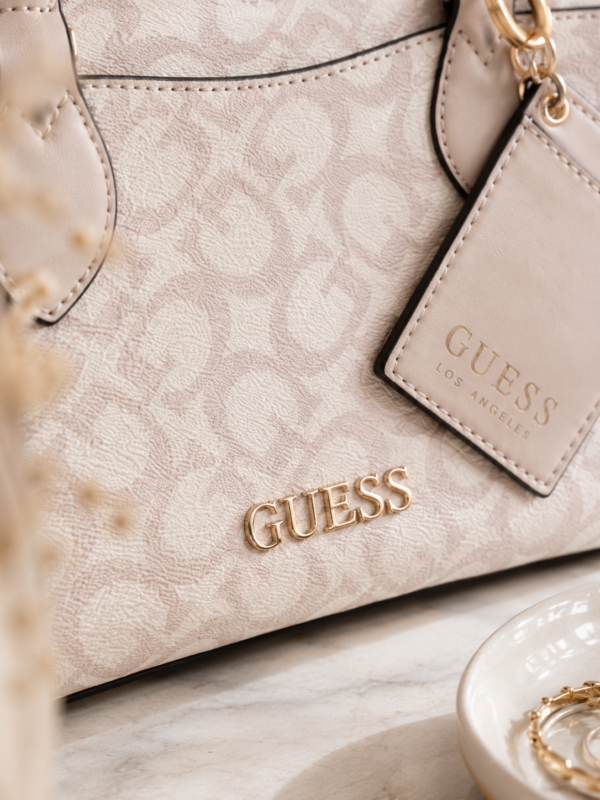 Guess Blush Monogram Satchel with Card Holder