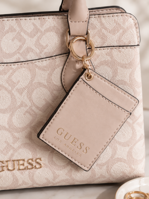 Guess Blush Monogram Satchel with Card Holder