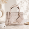 Guess Blush Monogram Satchel with Card Holder
