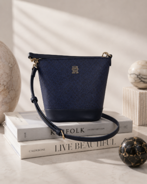 Tommy Hilfiger Navy Bucket Crossbody Bag